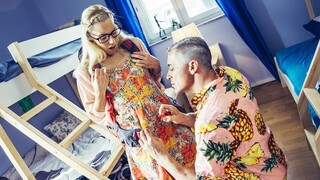 Hot 4K porn - Blonde Nerd Nesty Gets Wet in Hotel Room for free on TREXPORN.NET