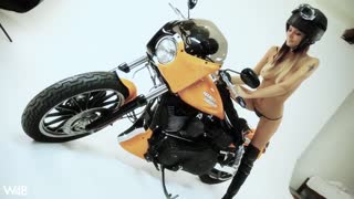 Free 4K porn with Sexy tattooed blonde Clover posing backstage - solo fetish fun only on TREXPORN.NET