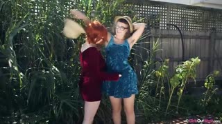 Free 4K porn with Hairy Brunette & Tattooed Redhead Lesbians Fuck in Garden - Panda & Rosie only on TREXPORN.NET