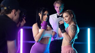 Free 4K porn with Bare-Knuckle Blowjob and Facial for Latina and Blonde only on TREXPORN.NET